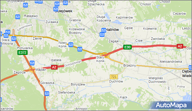 mapa Stary Konik, Stary Konik na mapie Targeo