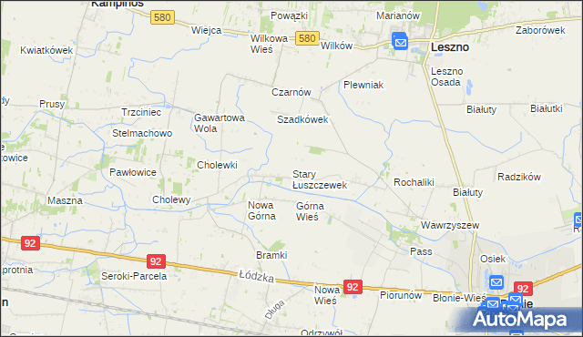 mapa Stary Łuszczewek, Stary Łuszczewek na mapie Targeo