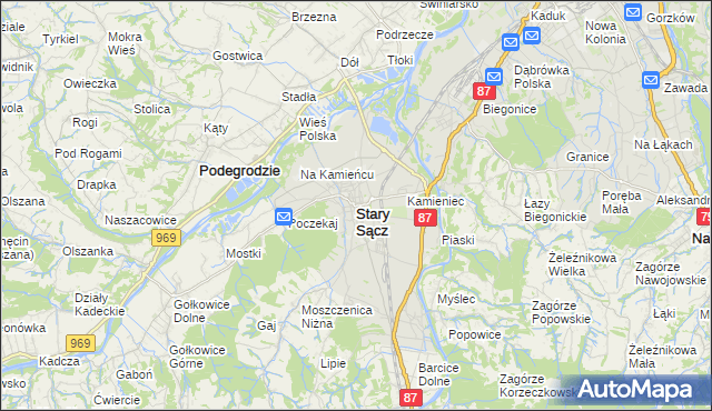 mapa Stary Sącz, Stary Sącz na mapie Targeo
