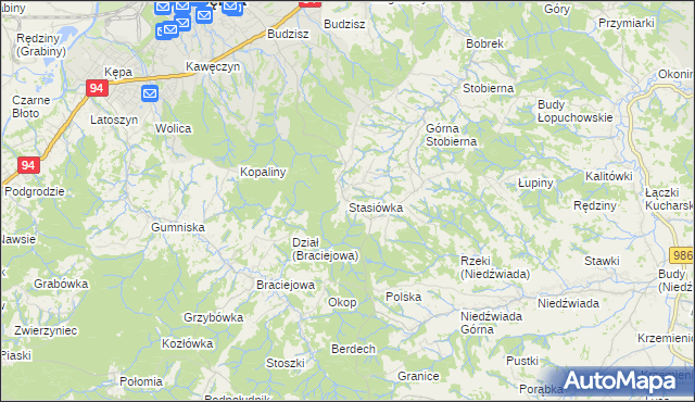 mapa Stasiówka gmina Dębica, Stasiówka gmina Dębica na mapie Targeo