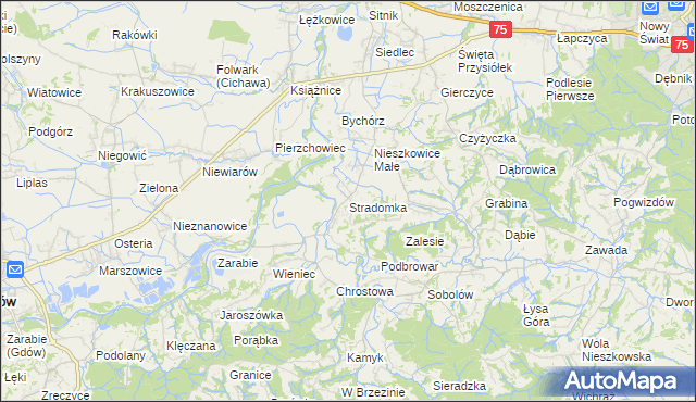 mapa Stradomka, Stradomka na mapie Targeo