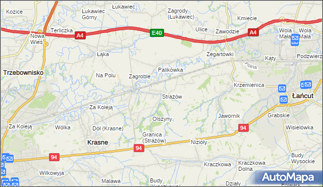 mapa Strażów, Strażów na mapie Targeo