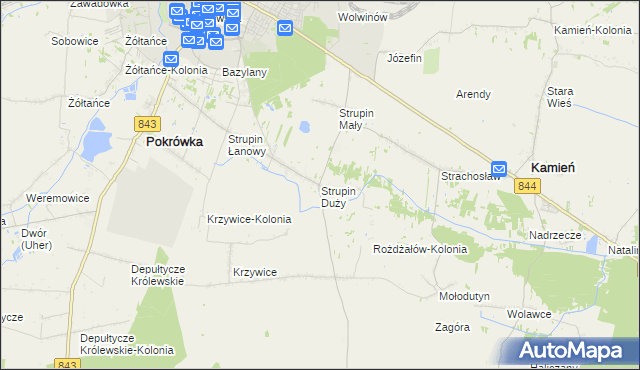 mapa Strupin Duży, Strupin Duży na mapie Targeo