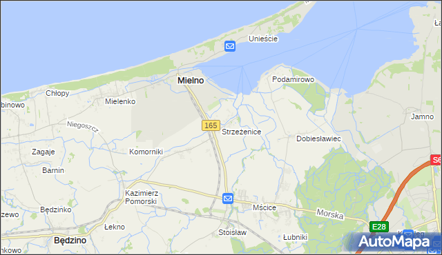 mapa Strzeżenice, Strzeżenice na mapie Targeo