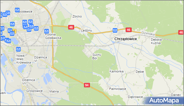 mapa Suchy Bór, Suchy Bór na mapie Targeo