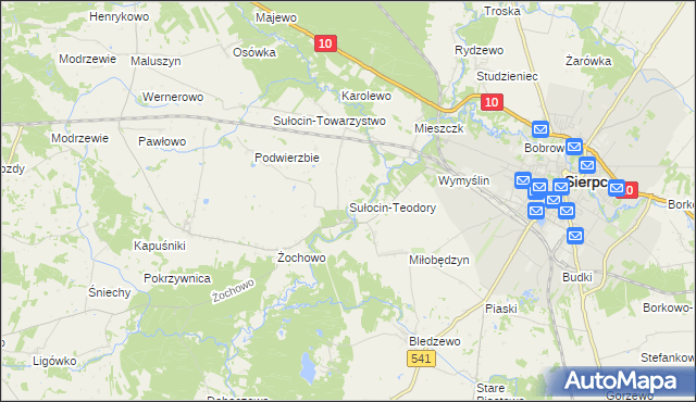 mapa Sułocin-Teodory, Sułocin-Teodory na mapie Targeo