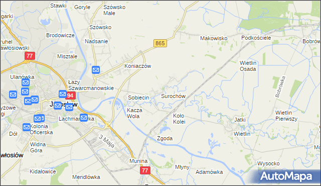 mapa Surochów, Surochów na mapie Targeo