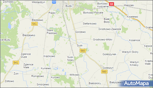 mapa Susk, Susk na mapie Targeo