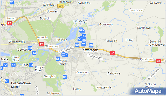 mapa Swarzędz, Swarzędz na mapie Targeo