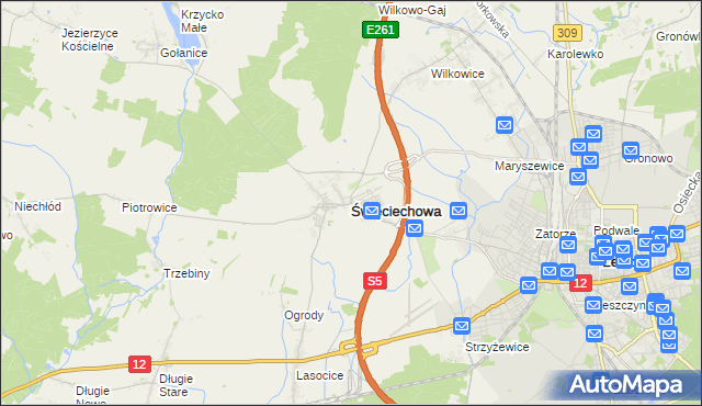 mapa Święciechowa, Święciechowa na mapie Targeo