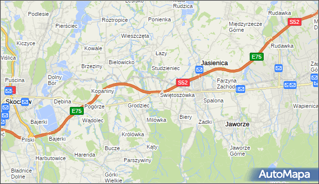 mapa Świętoszówka, Świętoszówka na mapie Targeo
