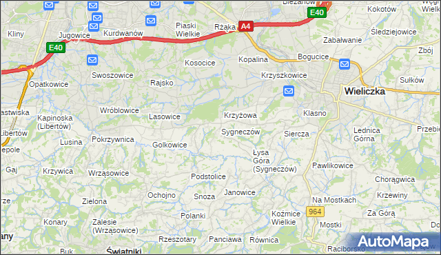 mapa Sygneczów, Sygneczów na mapie Targeo