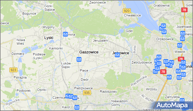 mapa Szczerbice, Szczerbice na mapie Targeo