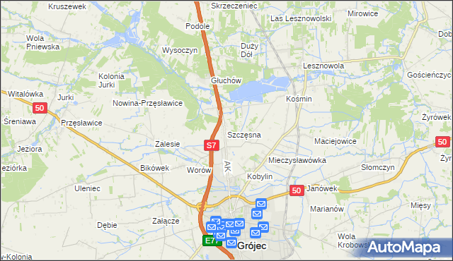 mapa Szczęsna, Szczęsna na mapie Targeo