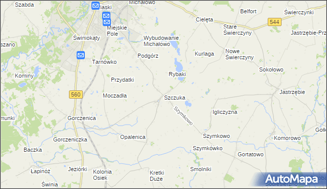mapa Szczuka, Szczuka na mapie Targeo