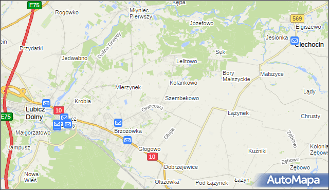 mapa Szembekowo, Szembekowo na mapie Targeo