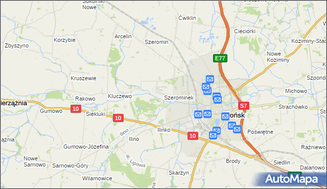 mapa Szerominek, Szerominek na mapie Targeo