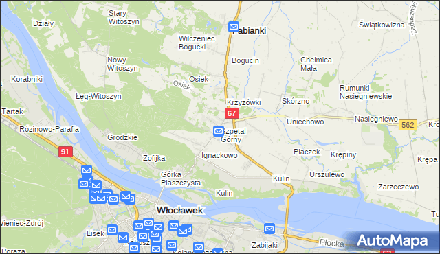 mapa Szpetal Górny, Szpetal Górny na mapie Targeo