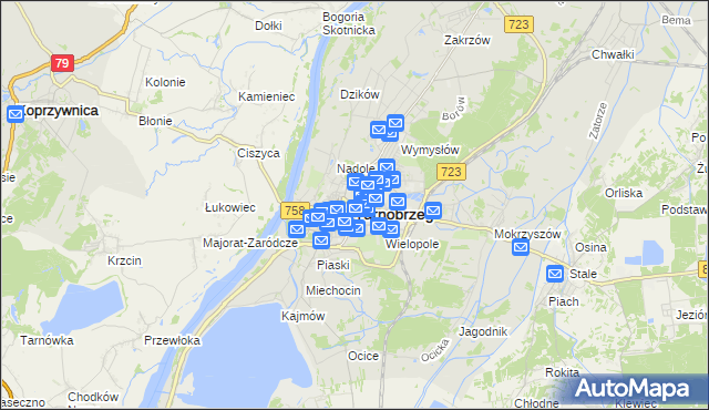 mapa Tarnobrzegu, Tarnobrzeg na mapie Targeo