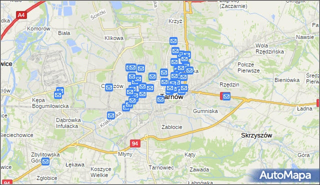 mapa Tarnów, Tarnów na mapie Targeo