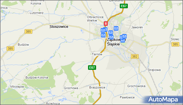 mapa Tarnów gmina Ząbkowice Śląskie, Tarnów gmina Ząbkowice Śląskie na mapie Targeo