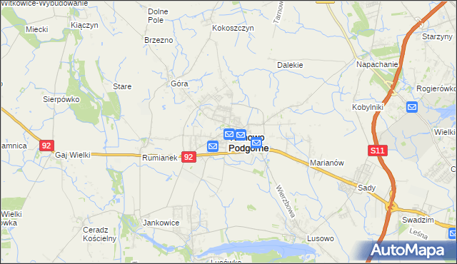 mapa Tarnowo Podgórne, Tarnowo Podgórne na mapie Targeo