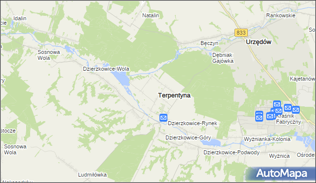 mapa Terpentyna, Terpentyna na mapie Targeo