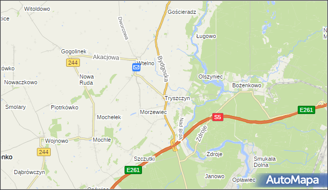 mapa Tryszczyn, Tryszczyn na mapie Targeo