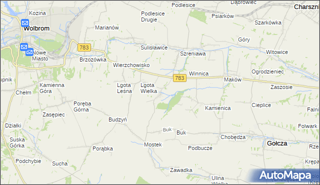 mapa Trzebienice, Trzebienice na mapie Targeo