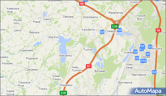 mapa Tuchom, Tuchom na mapie Targeo