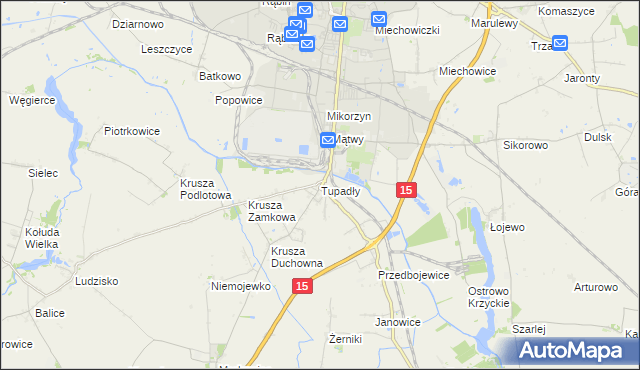 mapa Tupadły gmina Inowrocław, Tupadły gmina Inowrocław na mapie Targeo