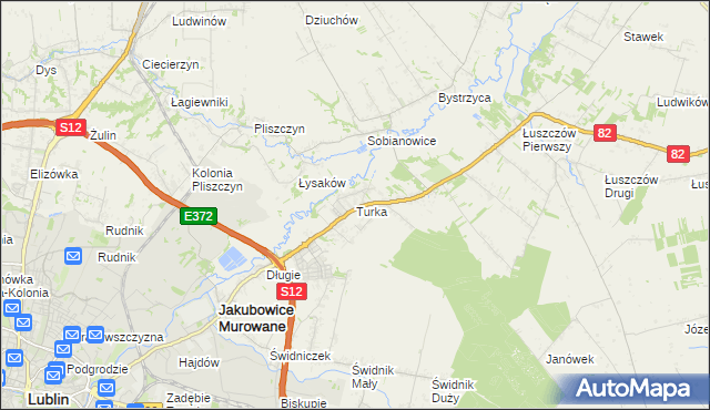 mapa Turka gmina Wólka, Turka gmina Wólka na mapie Targeo