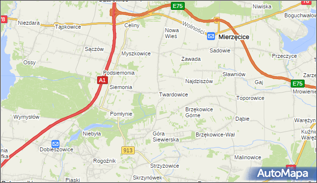 mapa Twardowice, Twardowice na mapie Targeo