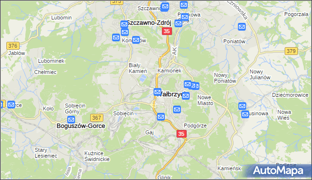 mapa Wałbrzycha, Wałbrzych na mapie Targeo