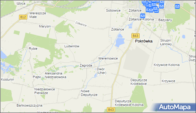 mapa Weremowice, Weremowice na mapie Targeo