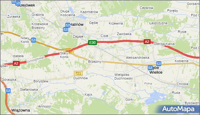mapa Wielgolas Brzeziński, Wielgolas Brzeziński na mapie Targeo