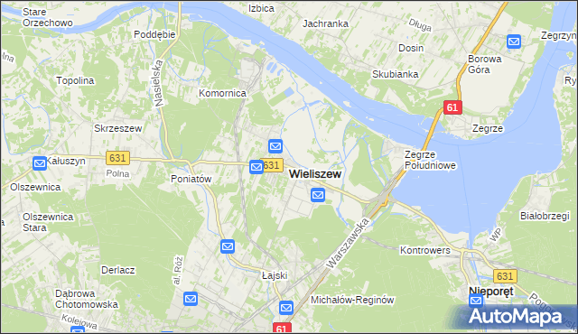 mapa Wieliszew, Wieliszew na mapie Targeo