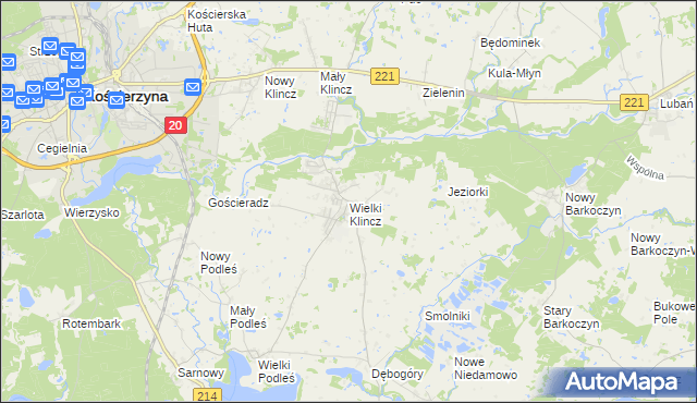 mapa Wielki Klincz, Wielki Klincz na mapie Targeo