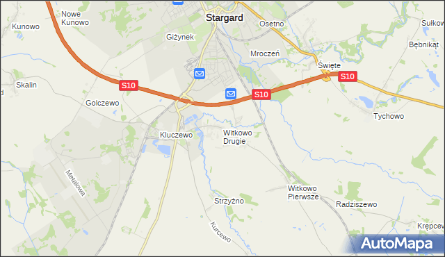 mapa Witkowo Drugie, Witkowo Drugie na mapie Targeo