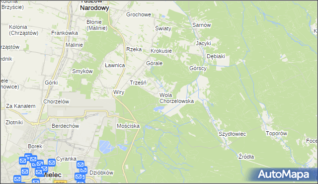 mapa Wola Chorzelowska, Wola Chorzelowska na mapie Targeo