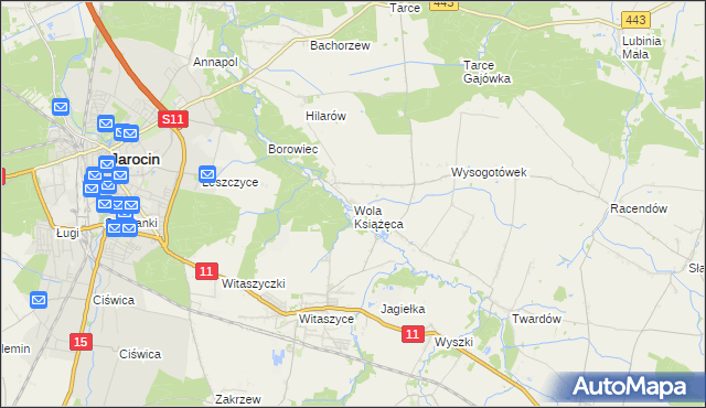 mapa Wola Książęca, Wola Książęca na mapie Targeo