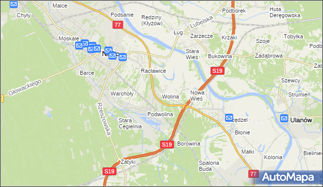 mapa Wolina, Wolina na mapie Targeo
