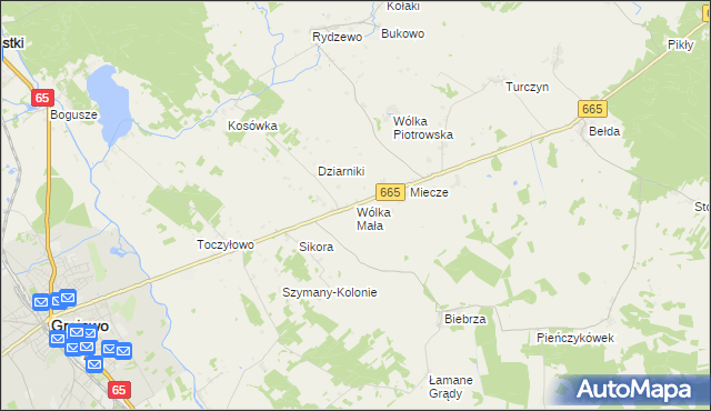 mapa Wólka Mała gmina Rajgród, Wólka Mała gmina Rajgród na mapie Targeo