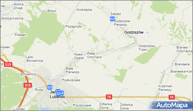 mapa Wólka Ratajska, Wólka Ratajska na mapie Targeo