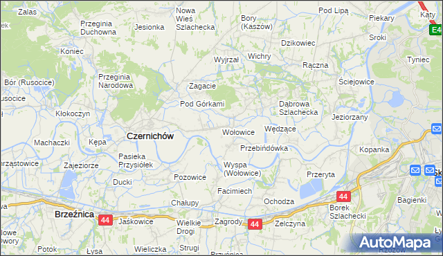 mapa Wołowice, Wołowice na mapie Targeo