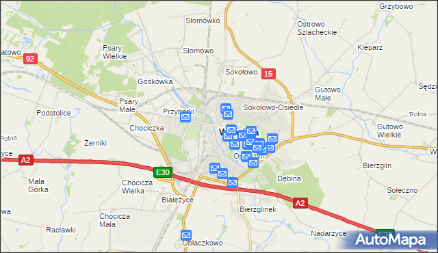 mapa Wrześni, Września na mapie Targeo