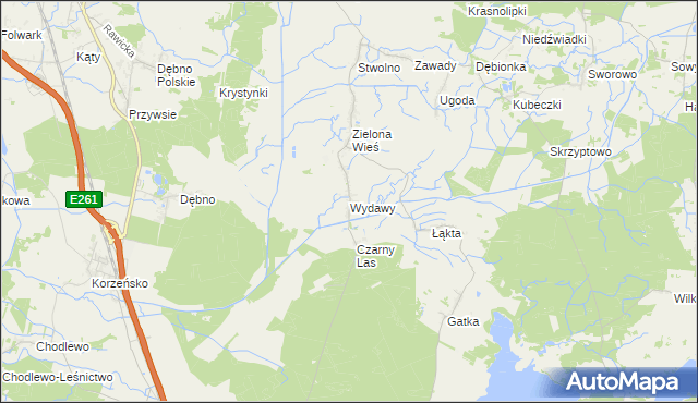 mapa Wydawy gmina Rawicz, Wydawy gmina Rawicz na mapie Targeo