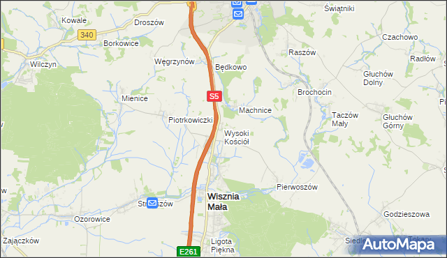 mapa Wysoki Kościół, Wysoki Kościół na mapie Targeo