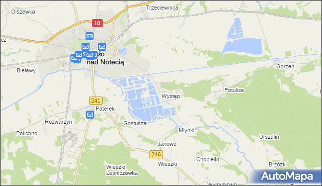 mapa Występ gmina Nakło nad Notecią, Występ gmina Nakło nad Notecią na mapie Targeo