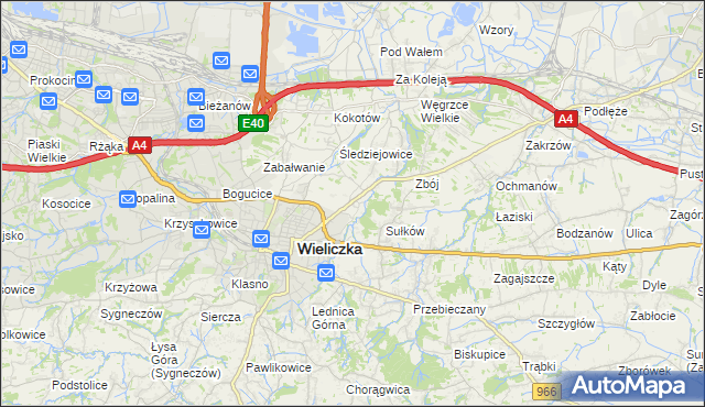 mapa Zabawa gmina Wieliczka, Zabawa gmina Wieliczka na mapie Targeo